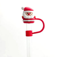 Christmas Tumbler Straw Topper - Red Santa Straw Topper The Classy Cloth 