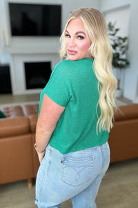 Classic Comfort V-Neck Top in Kelly Green Tops Ave Shops 