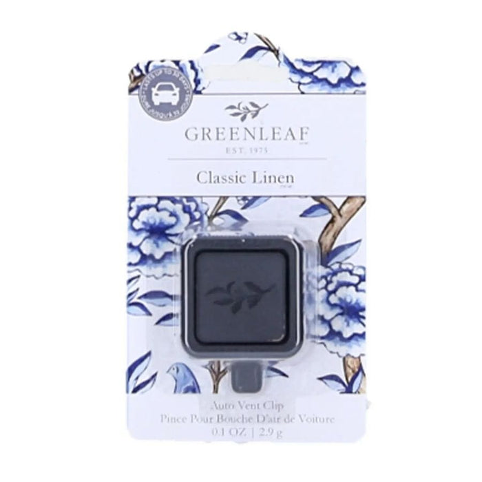 Classic Linen Car Freshener Auto Vent Clip diffuser Greenleaf Gifts 