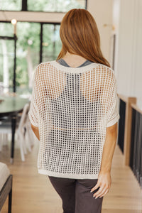 Coastal Dreams Fishnet Top in Cream Tops Ave Shops 