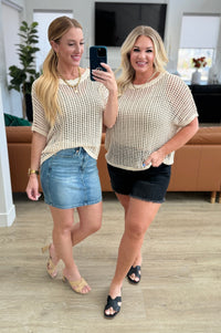 Coastal Dreams Fishnet Top in Cream Tops Ave Shops 