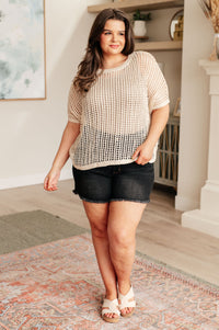 Coastal Dreams Fishnet Top in Cream Tops Ave Shops 