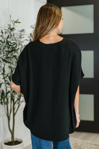 Coastal Ease V-Neck Top in Black Womens Ave Shops 