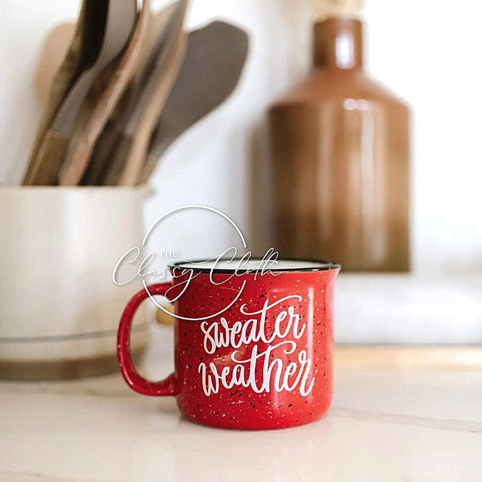 Coffee Mug Cup Speckled - Red Sweater Weather coffee cup The Classy Cloth 