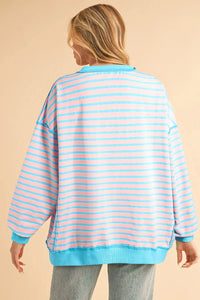 Color Clash Drop Shoulder Long Sleeve Womens Ave Shops 