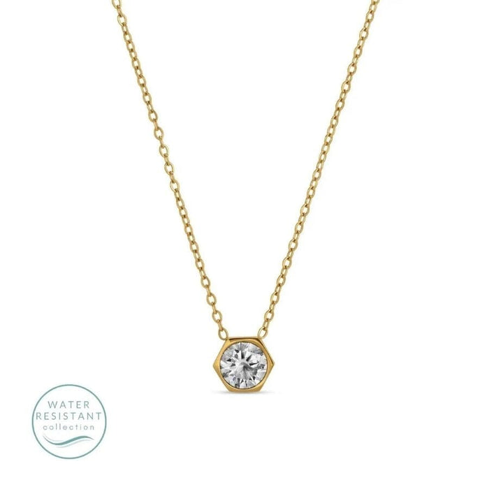 Contemporary Faux Diamond Necklace - Water Resistant Necklace Splendid Iris 