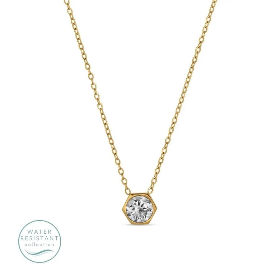 Contemporary Faux Diamond Necklace - Water Resistant Necklace Splendid Iris 