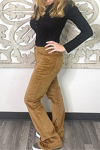 Cordelia Bootcut Corduroy Pants in Camel Jeans Ave Shops 