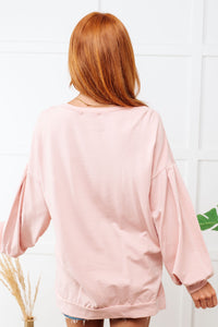 Cow Girl Graphic Pullover in Dusty Pink Tops Ave Shops 