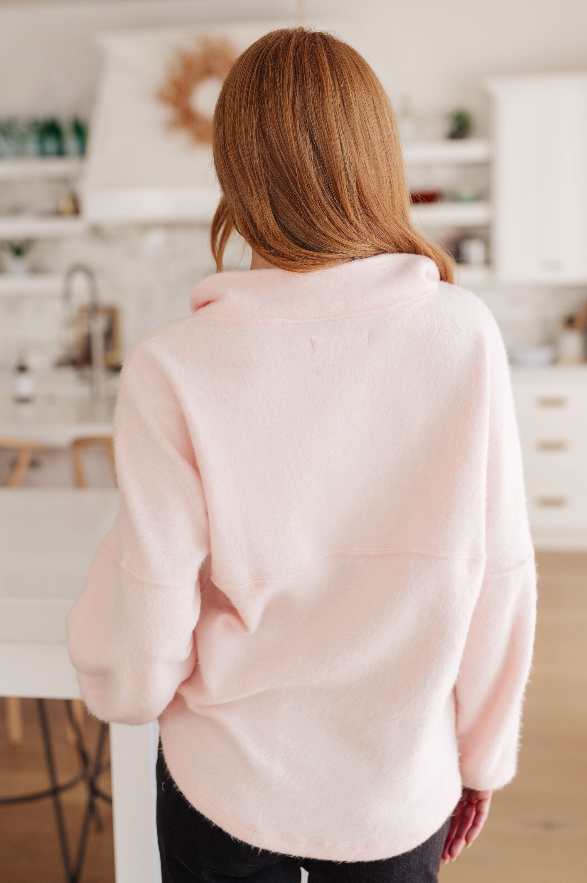 Cozy Moment 1/2 Zip Pullover in Blush Womens Ave Shops 
