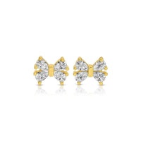 Cubic Zirconia Bow Earrings On Velvet Gift Tag Earrings Splendid Iris 
