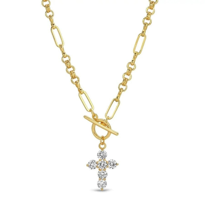 Cz Cross Toggle Necklace Necklace Splendid Iris 