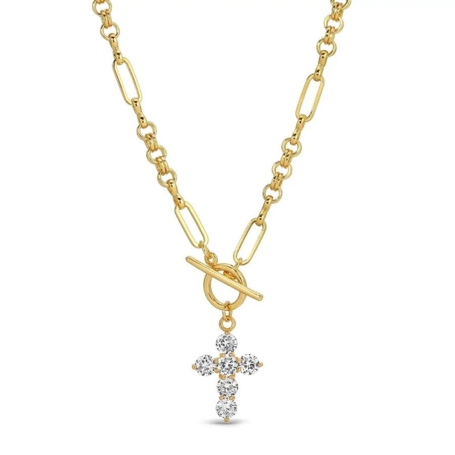 Cz Cross Toggle Necklace Necklace Splendid Iris 
