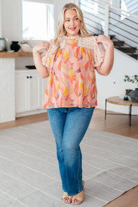 Day Dreamer Mixed Floral Top in Mauve Tops Ave Shops 