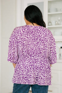 Dearest Dreamer Peplum Top in Painted Purple Tops Ave Shops 