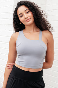 Doing it For Me Asymmetrical Tank in Rhino Grey Athleisure Ave Shops 