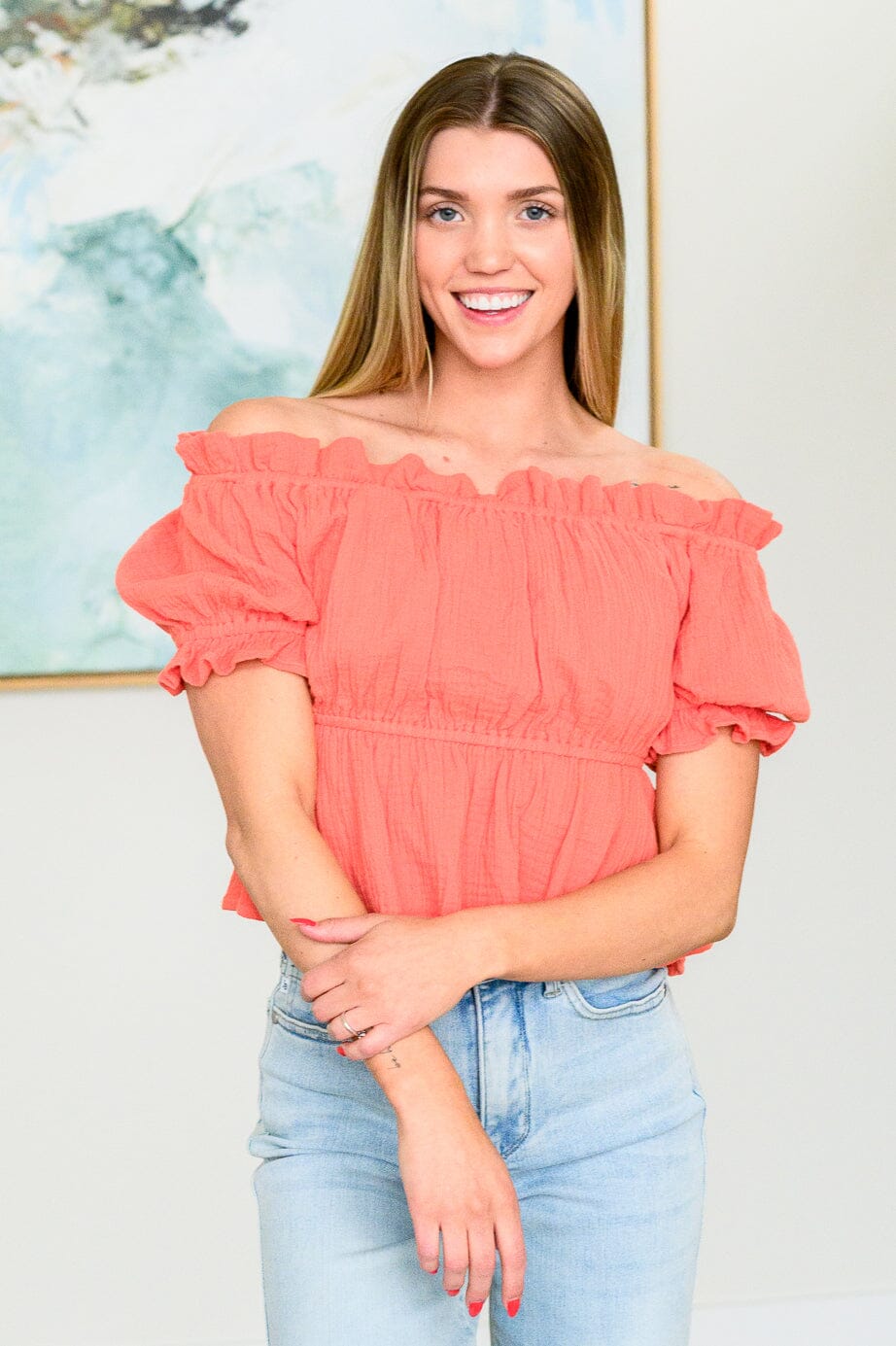 Don't Be Shy Off the Shoulder Blouse Tops Ave Shops 