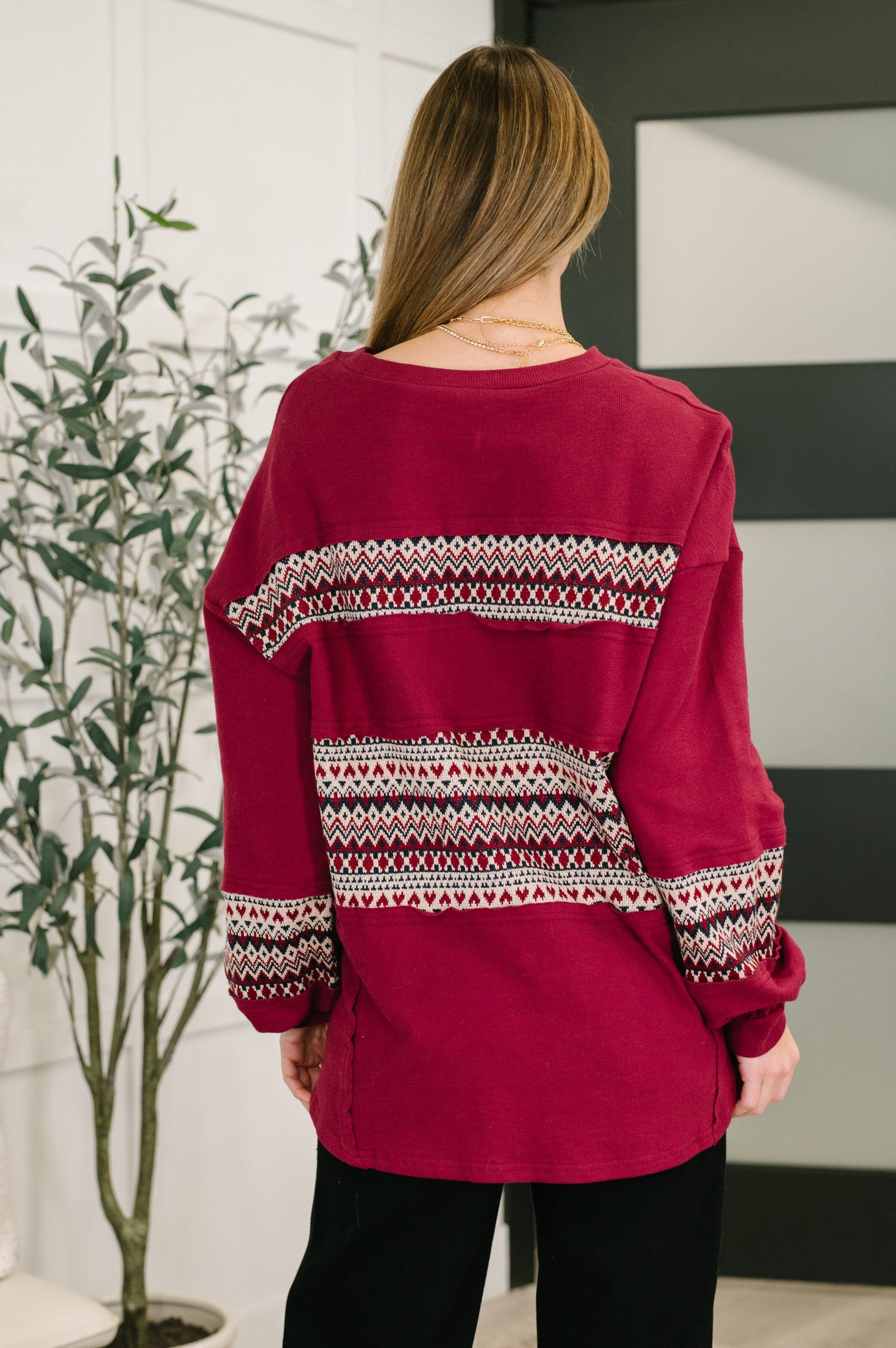 Don't Let Me Miss It Color Block Detail Top Womens Ave Shops 