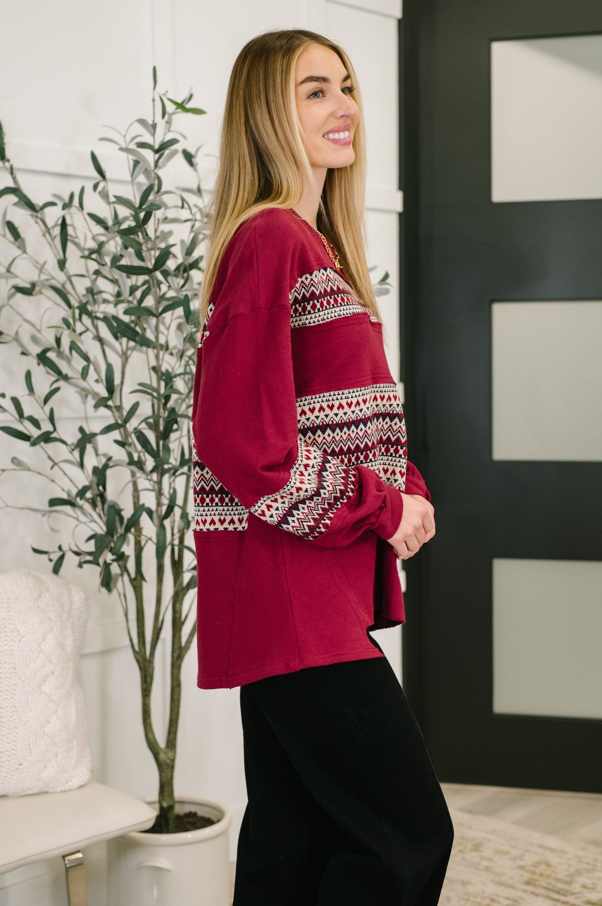 Don't Let Me Miss It Color Block Detail Top Womens Ave Shops 