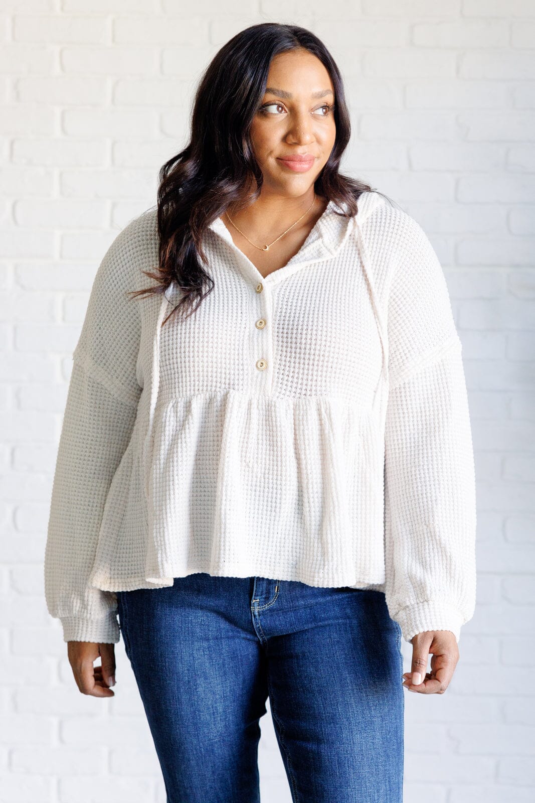 Don't Waffle About Waffle Knit Hoodie Tops Ave Shops 