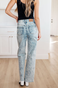 Dory High Waist Mineral Wash Raw Hem Wide Leg Jeans Womens Ave Shops 