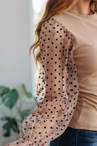 Dots on My Sleeves Blouse Womens Ave Shops 