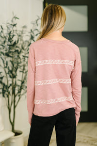 Down to Every Detail Drop Shoulder Long Sleeve in Dusty Rose Womens Ave Shops 
