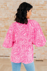 Dreamer Peplum Top in Pink Leopard Tops Ave Shops 