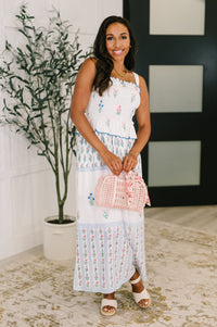 Eager Anticipation Mixed Print Midi Dress Womens Ave Shops 