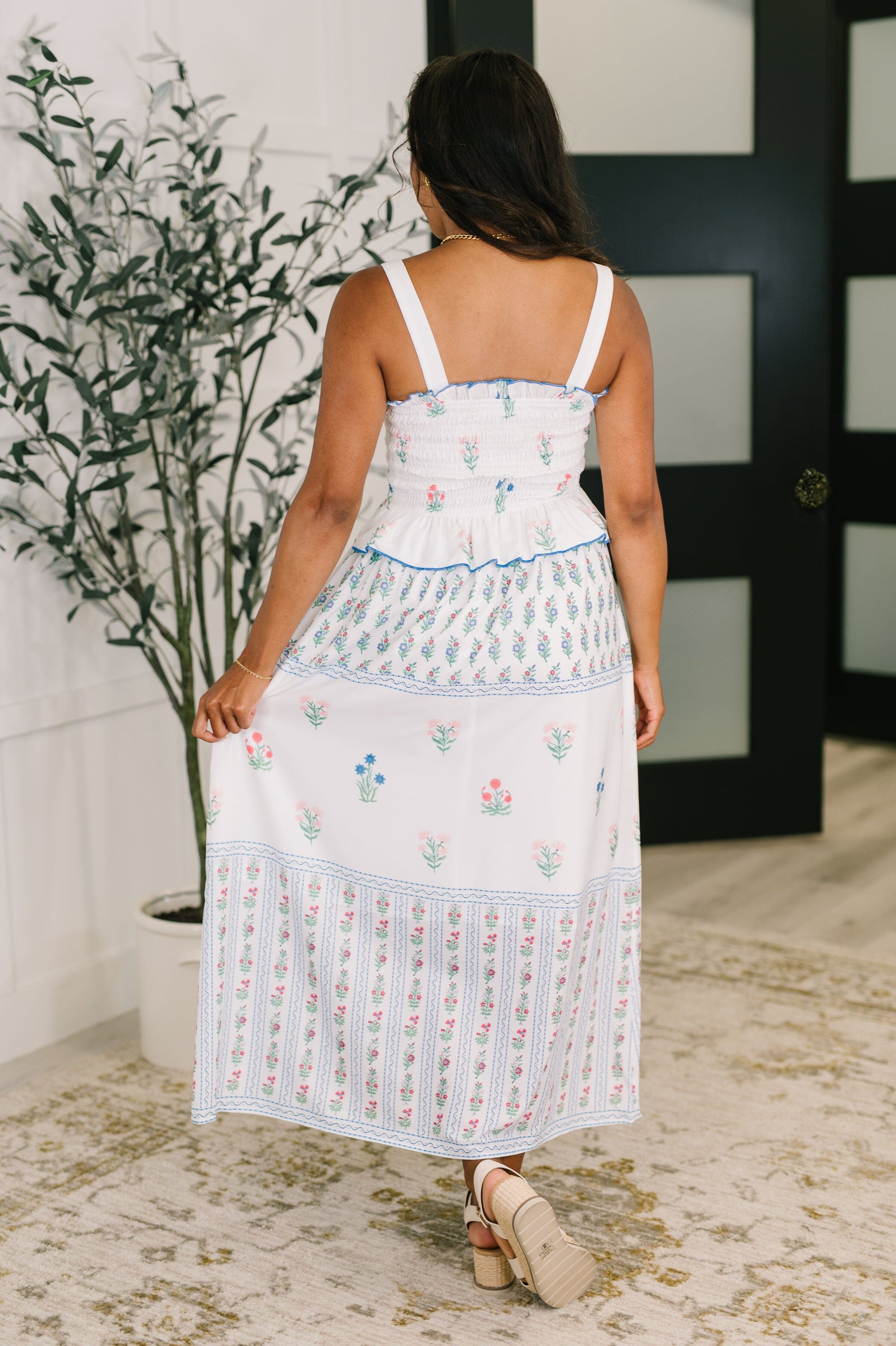 Eager Anticipation Mixed Print Midi Dress Womens Ave Shops 