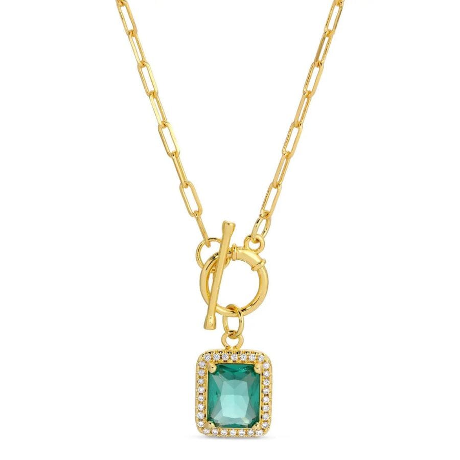 Emerald Elegant Pendant Toggle Necklace Necklace Splendid Iris 