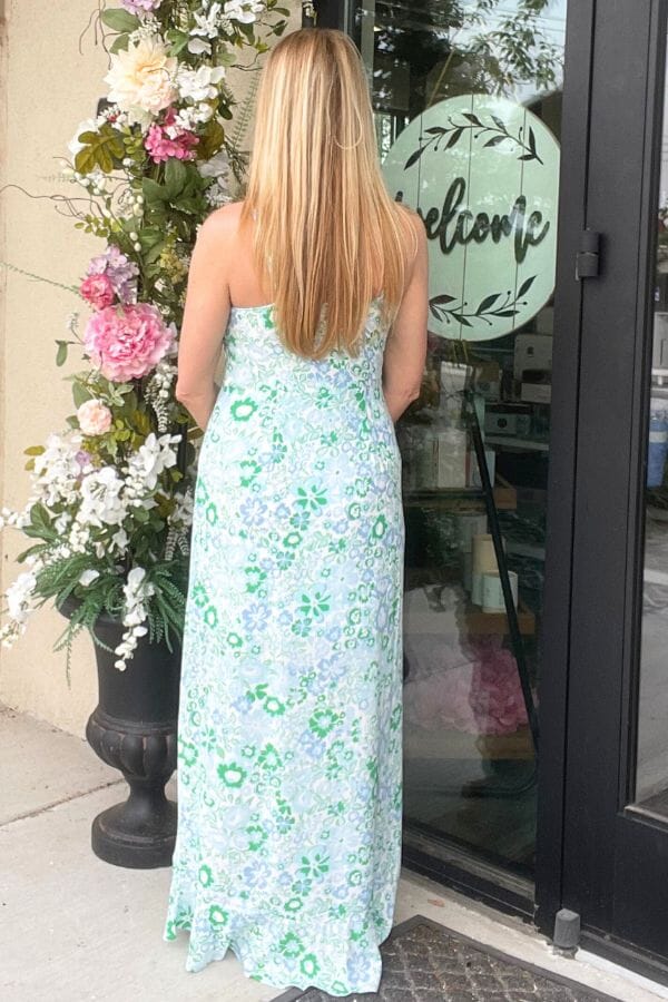 Emerald Floral Printed Maxi Dress Dresses Andree by Unit 