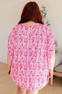 Essential Blouse in Fuchsia and White Paisley Womens Ave Shops 