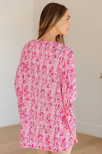 Essential Blouse in Fuchsia and White Paisley Womens Ave Shops 