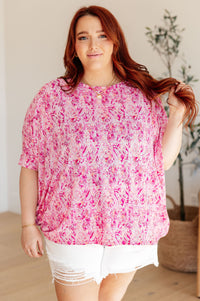 Essential Blouse in Fuchsia and White Paisley Womens Ave Shops 
