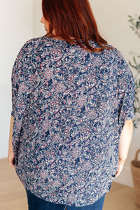 Essential Blouse in Navy Paisley Womens Ave Shops 