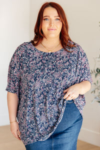 Essential Blouse in Navy Paisley Womens Ave Shops 