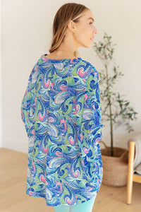 Essential Blouse in Painted Blue Mix Womens Ave Shops 