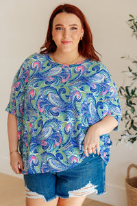 Essential Blouse in Painted Blue Mix Womens Ave Shops 