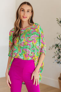 Essential Blouse in Painted Green and Pink Womens Ave Shops 