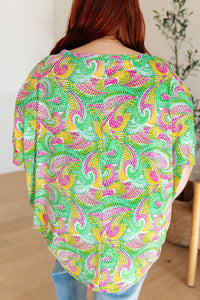 Essential Blouse in Painted Green and Pink Womens Ave Shops 