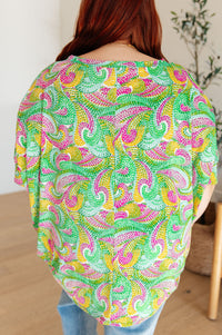 Essential Blouse in Painted Green and Pink Womens Ave Shops 
