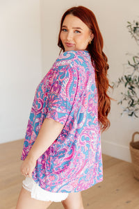 Essential Blouse in Purple Paisley Womens Ave Shops 