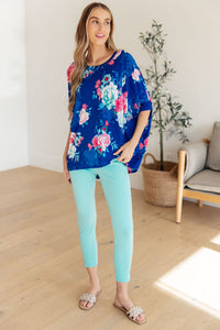 Essential Blouse in Royal and Pink Floral Womens Ave Shops 