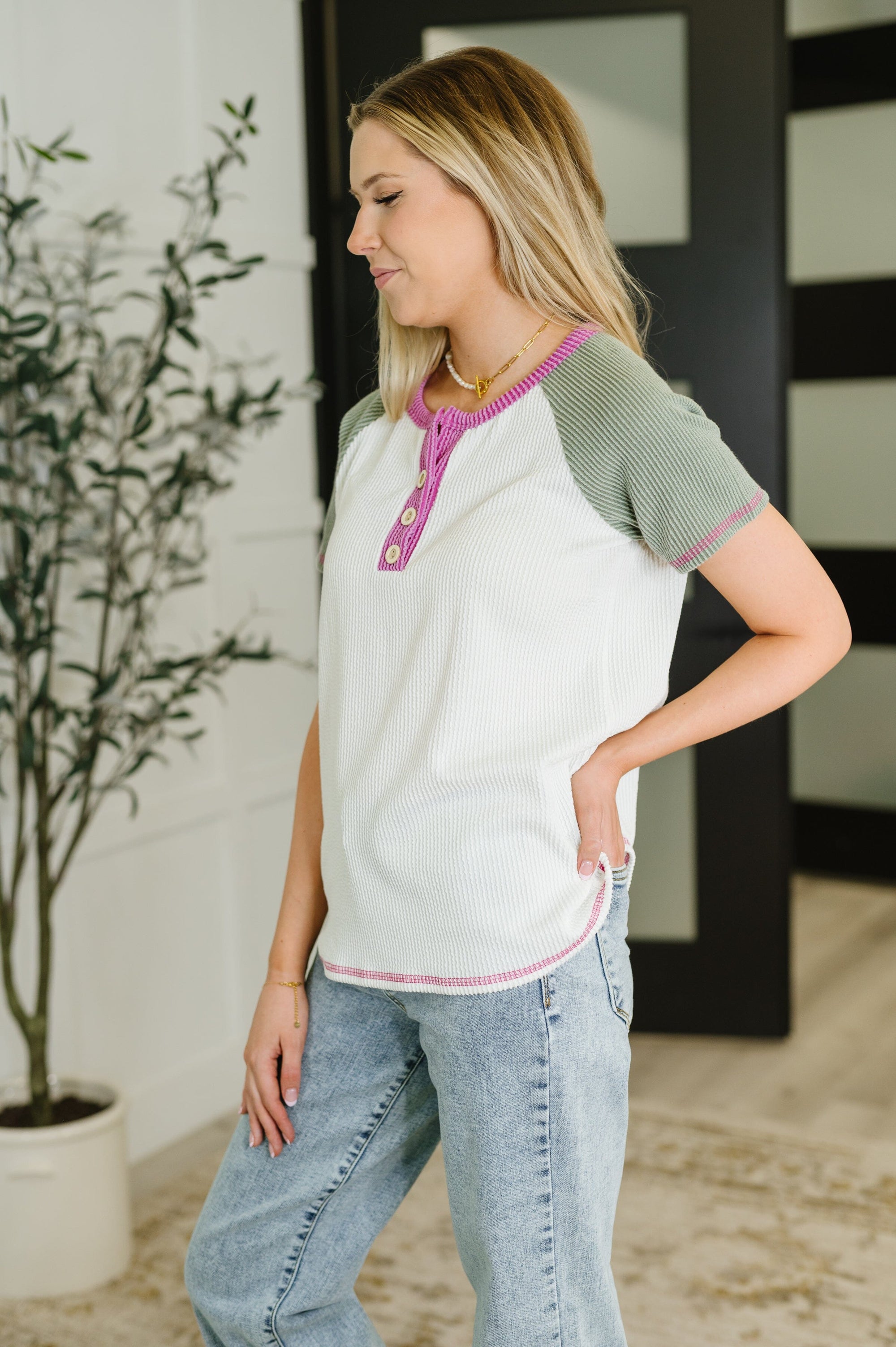 Everyday Envy Cable Ribbed Knit in Light Olive Womens Ave Shops 