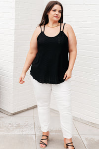 Eye on the Prize Eyelet Tank in Black Tops Ave Shops 