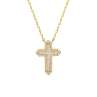 Feel the Faith, Shell Pave Cross Necklace Necklace Splendid Iris 