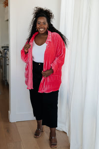 Feeling Fuchsia Velvet Button Down Womens Ave Shops 