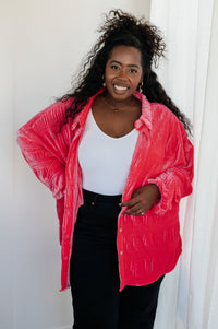 Feeling Fuchsia Velvet Button Down Womens Ave Shops 