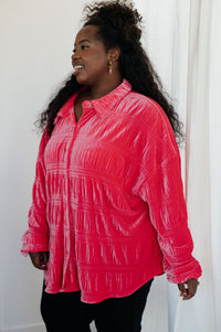 Feeling Fuchsia Velvet Button Down Womens Ave Shops 